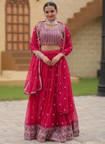 Georgette Pink Party Wear Embroidery Work Lehenga Choli